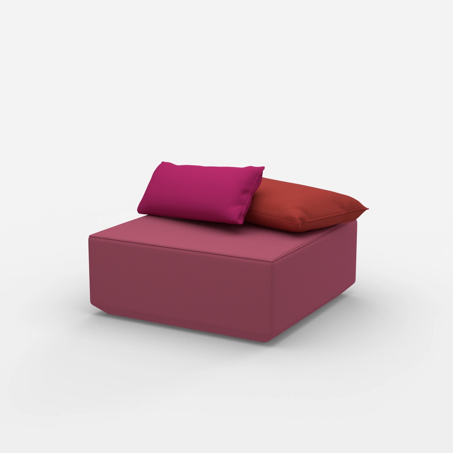 Pouf quadrato moderno visto di lato