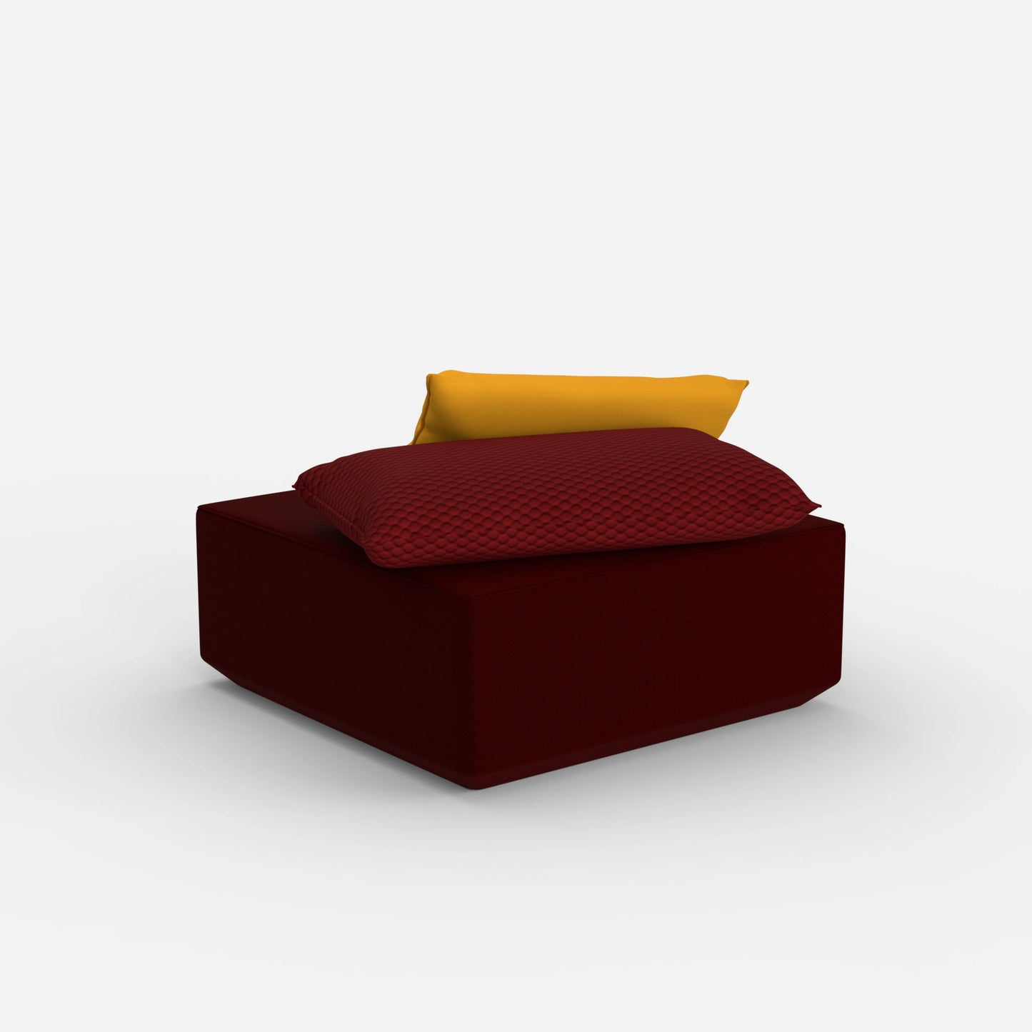 Pouf moderno quadrato da dietro