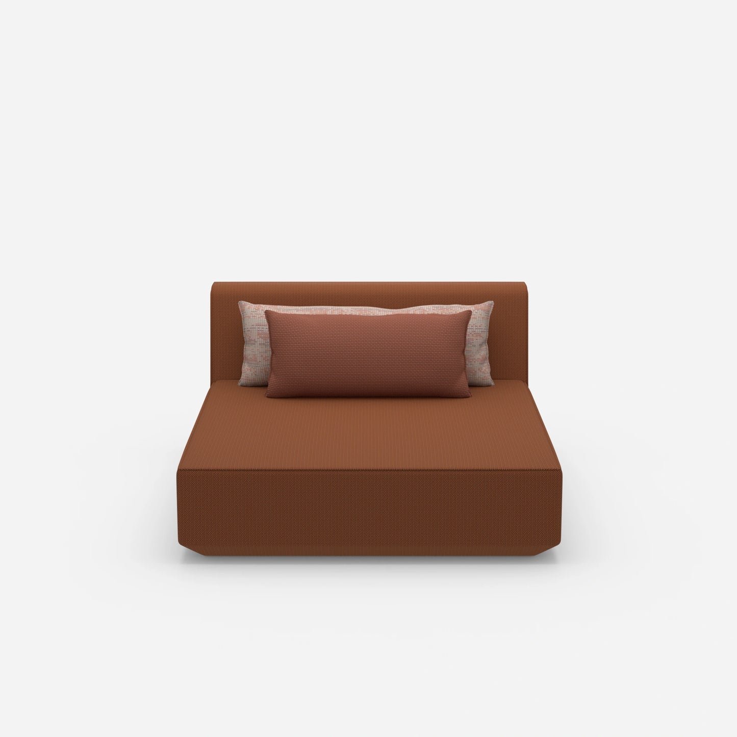 Chaise longue ampia e modulare vista frontale