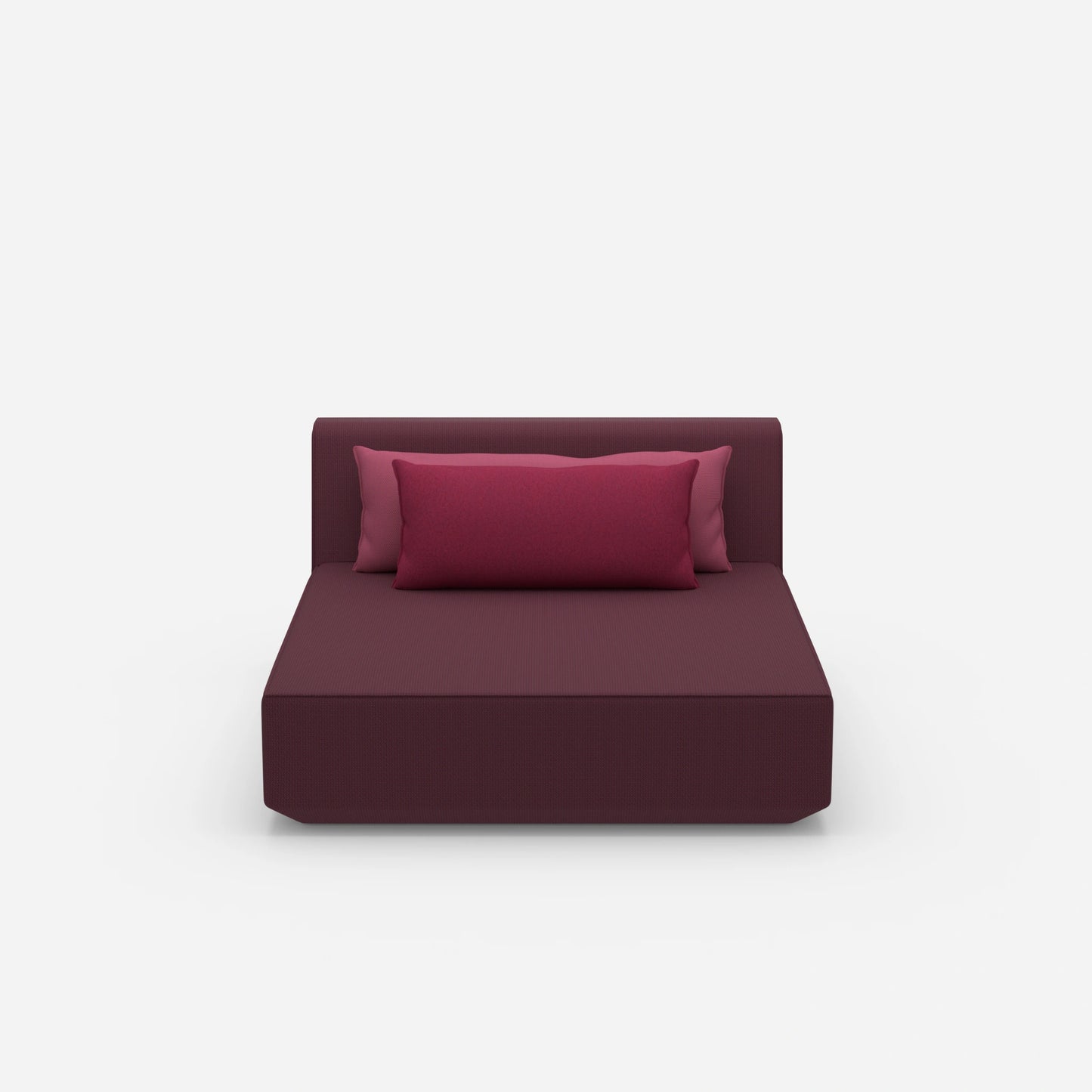 Chaise longue ampia e modulare vista frontale