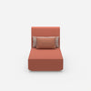Chaise longue modulare con schienale alto frontale