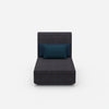 Chaise longue modulare con schienale alto frontale