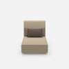 Chaise longue modulare con schienale alto frontale