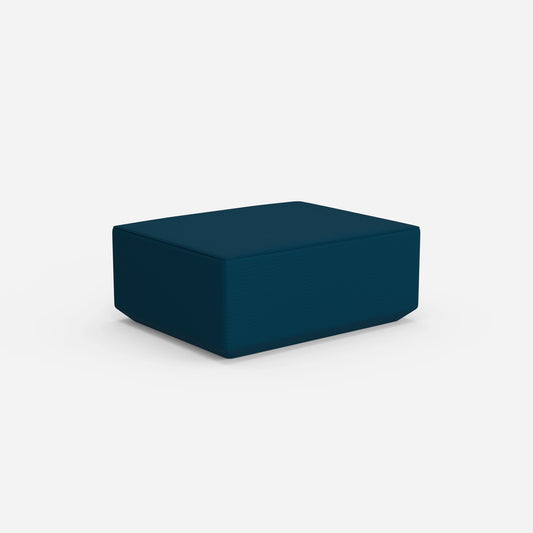 Pouf blu visto da dietro