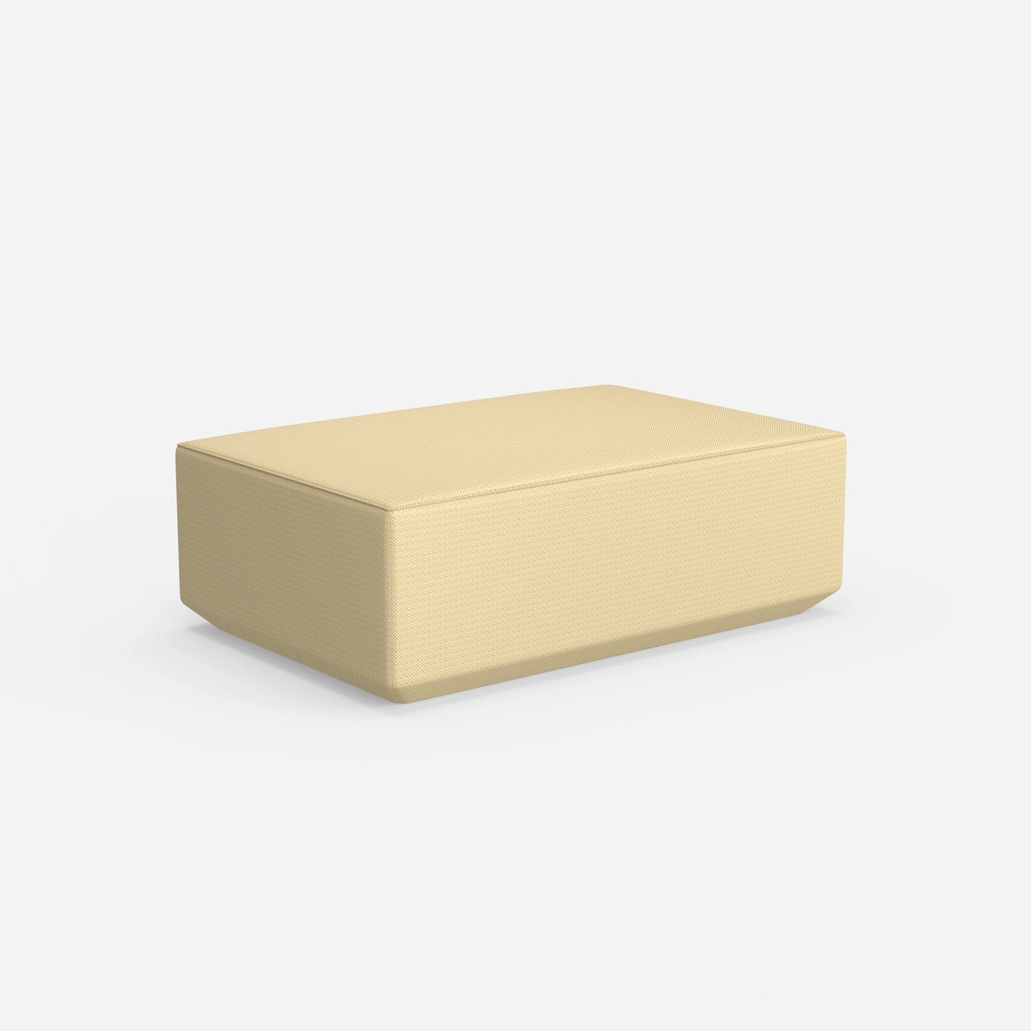Pouf beige visto da dietro