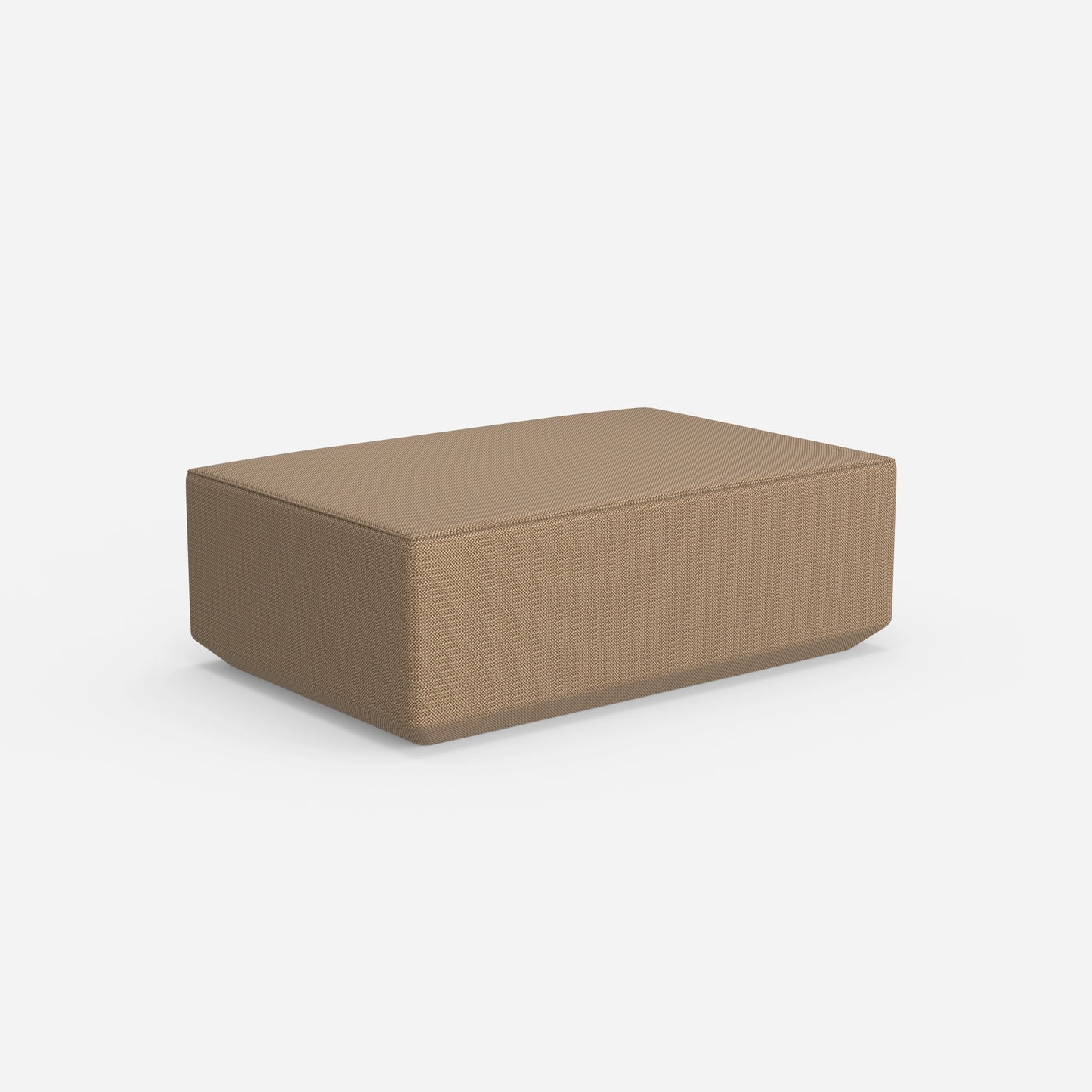 Pouf beige visto da dietro