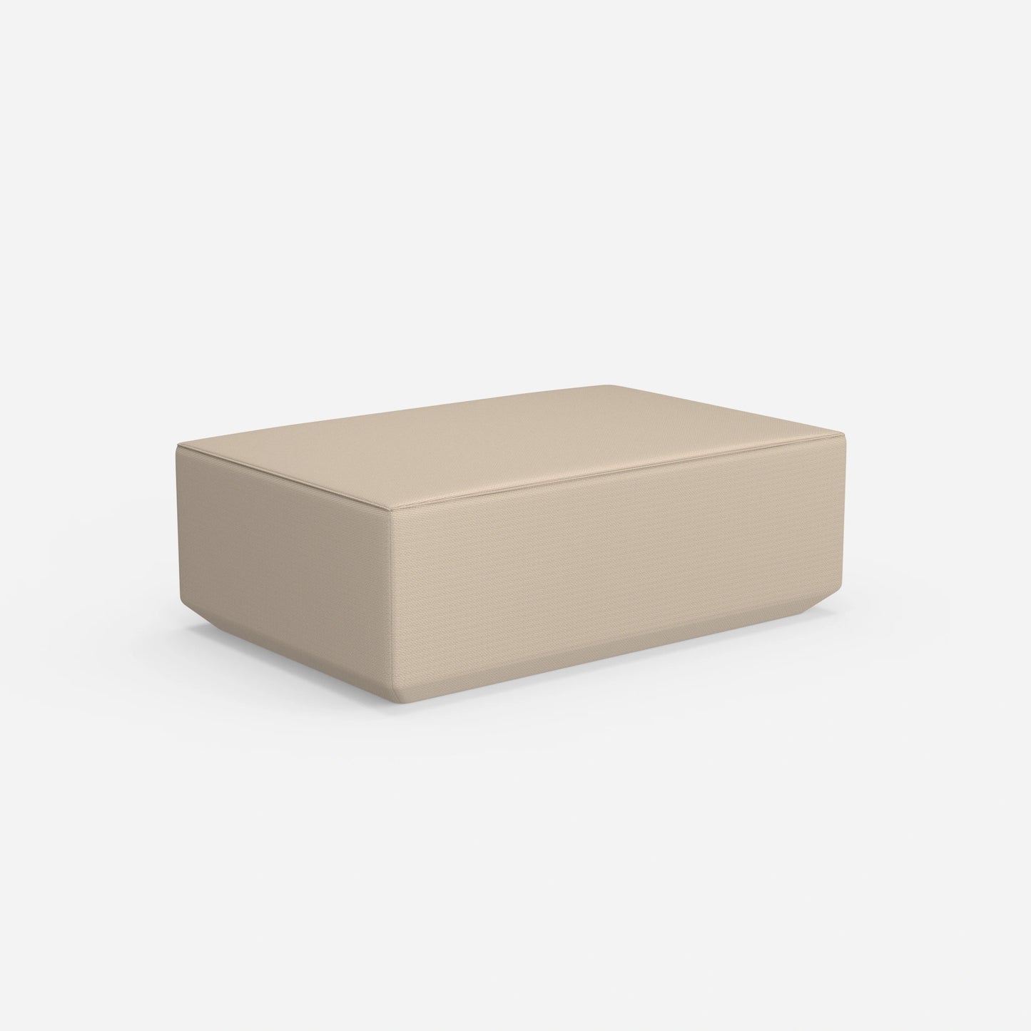 Pouf beige visto da dietro