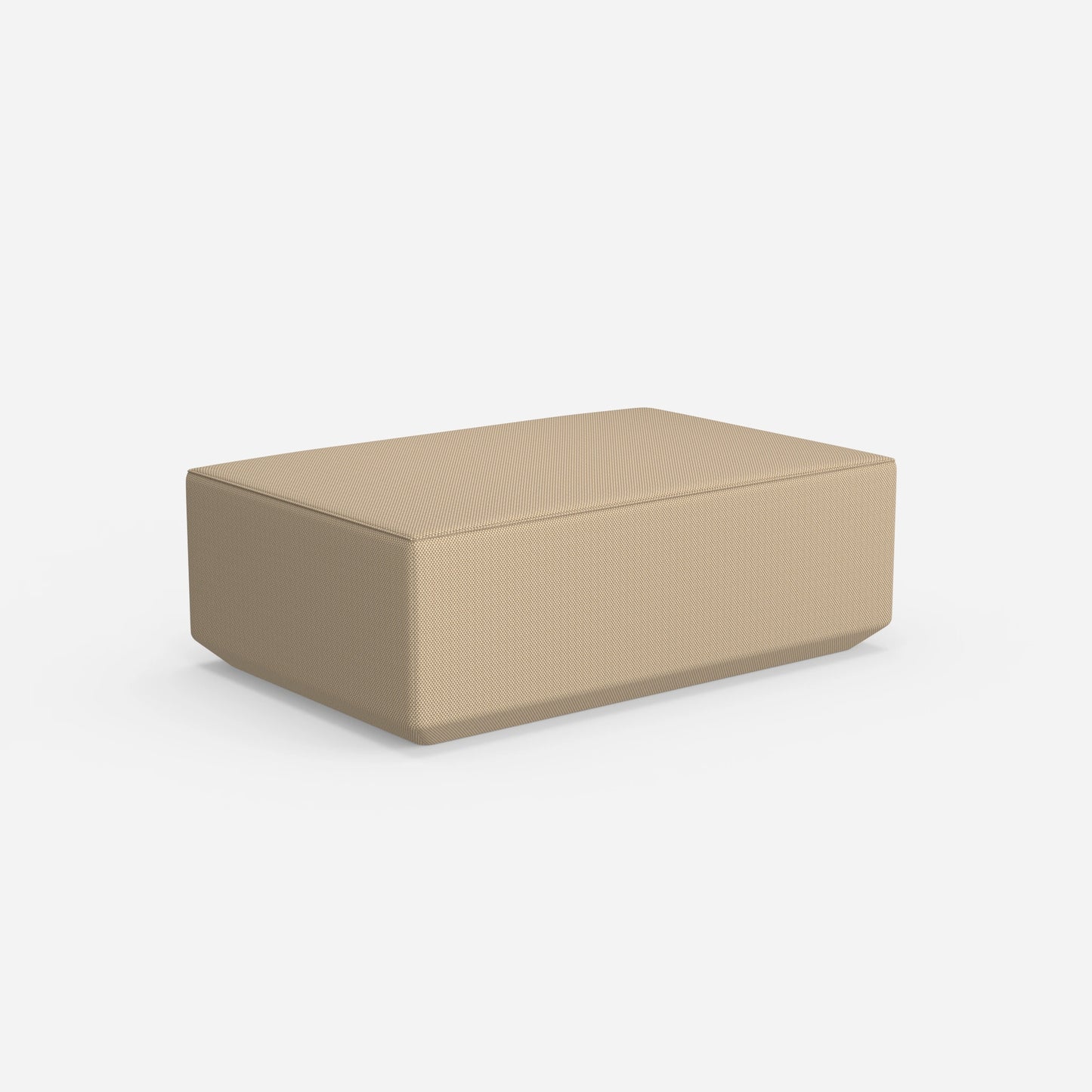 Pouf beige visto da dietro