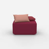 Pouf in rosa dal davanti