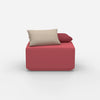 Pouf in rosa dal davanti