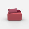 Pouf in rosa dal davanti
