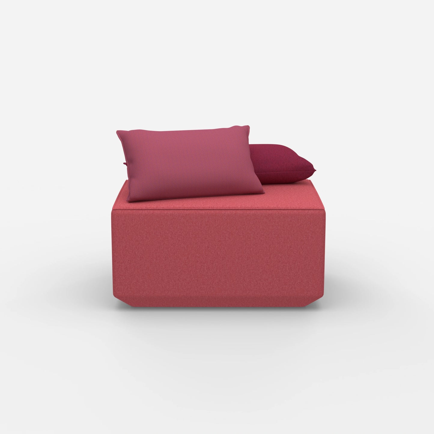 Pouf in rosa dal davanti