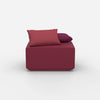 Pouf in rosa dal davanti