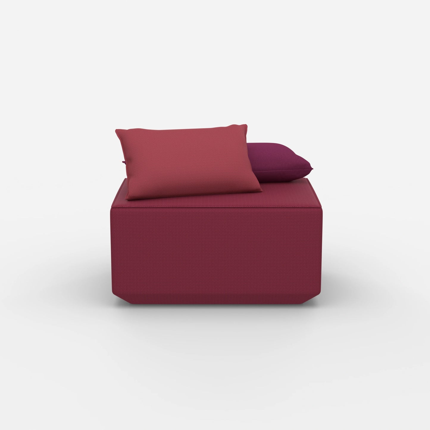 Pouf in rosa dal davanti