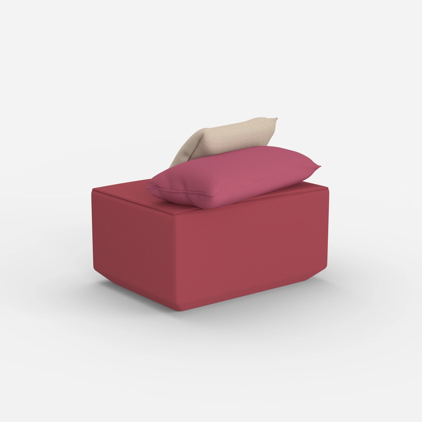 Pouf in rosa da dietro