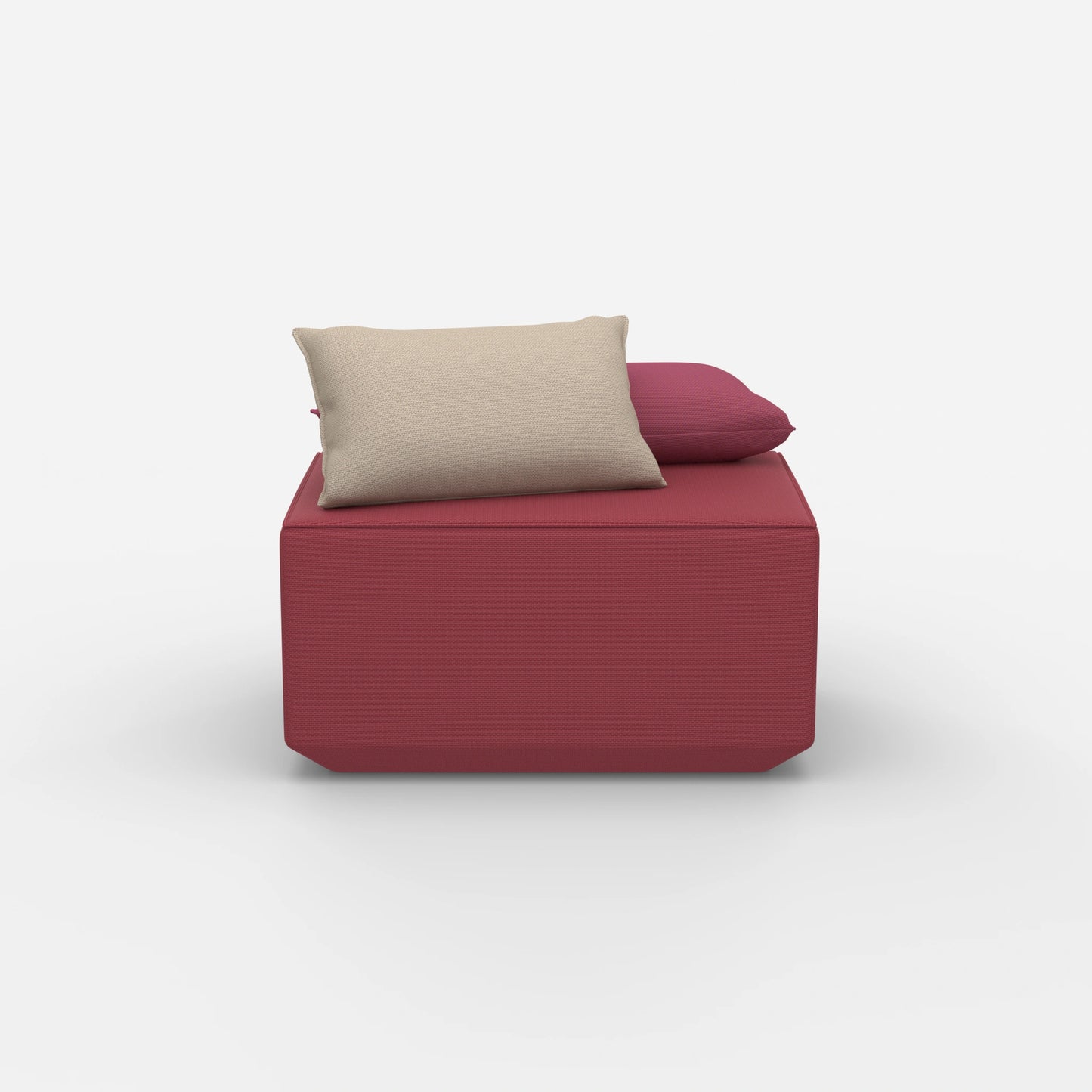 Pouf in rosa dal davanti