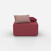 Pouf in rosa dal davanti