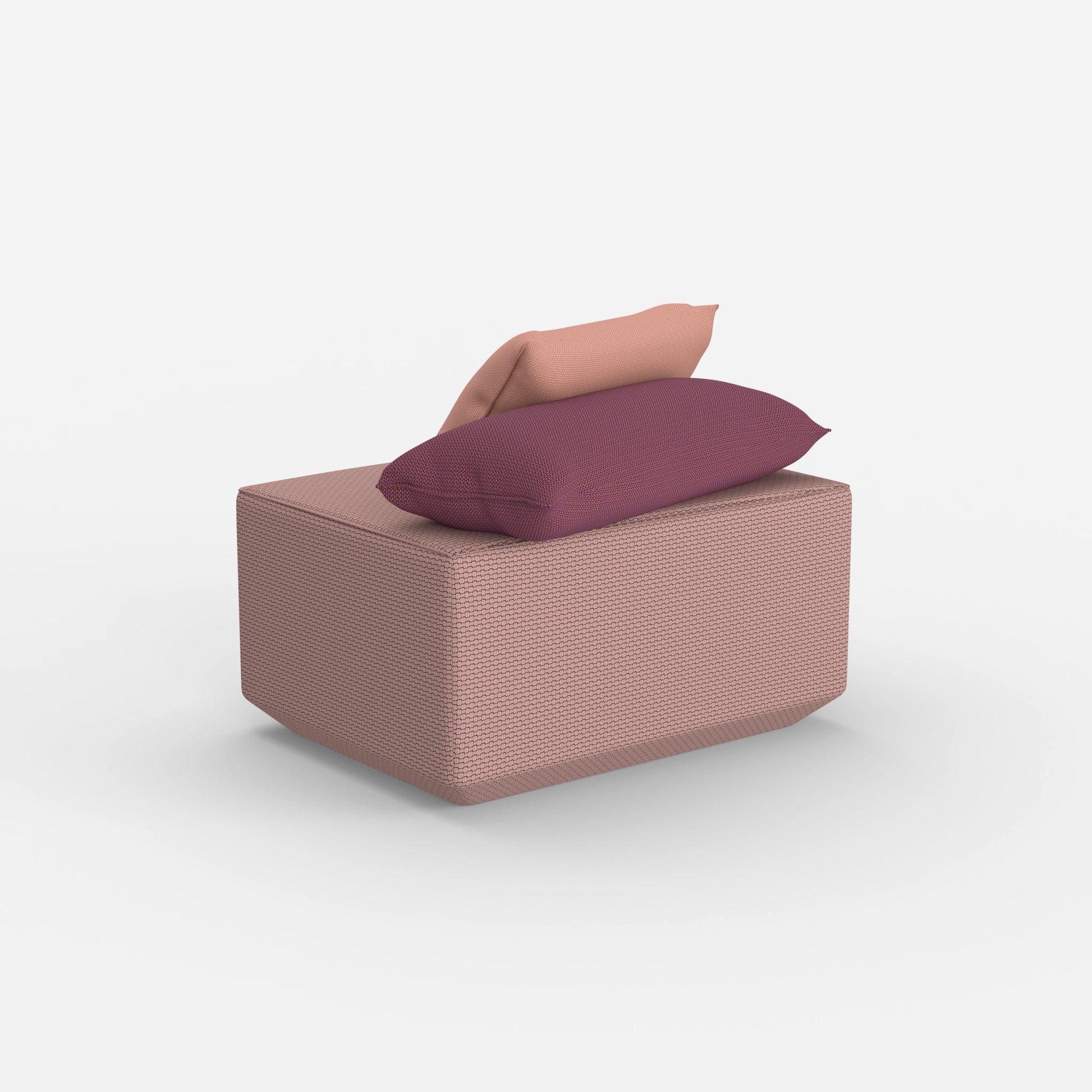 Pouf in rosa da dietro