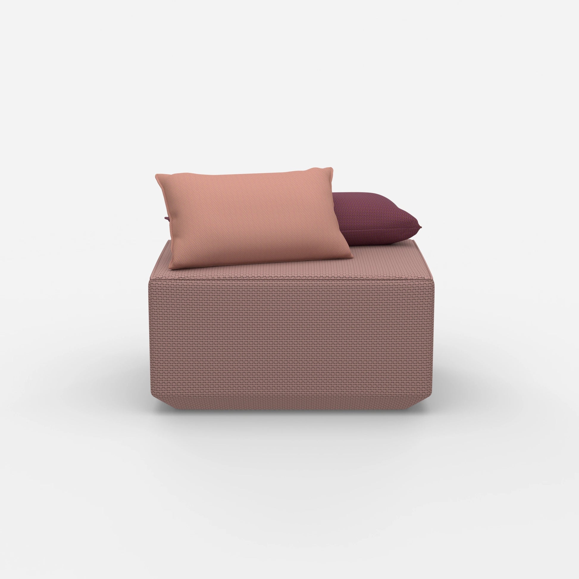 Pouf in rosa dal davanti