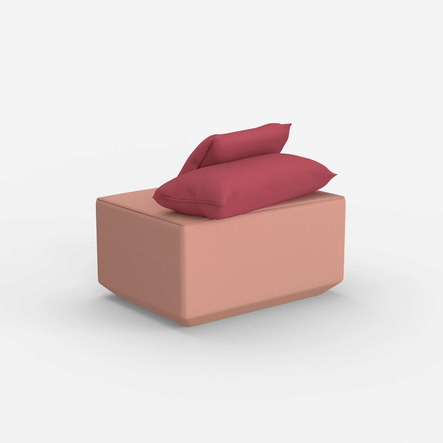 Pouf in rosa da dietro