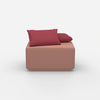 Pouf in rosa dal davanti