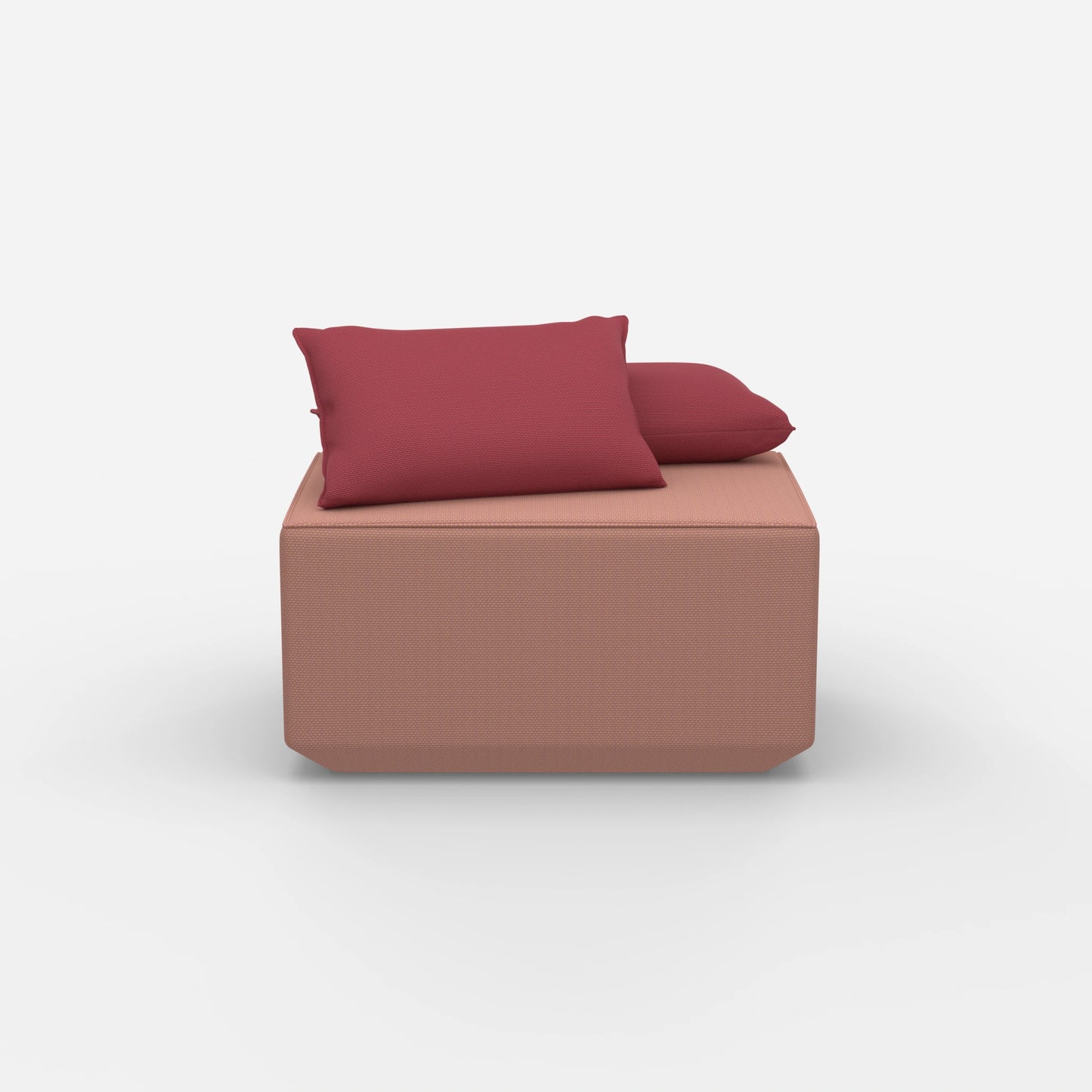 Pouf in rosa dal davanti