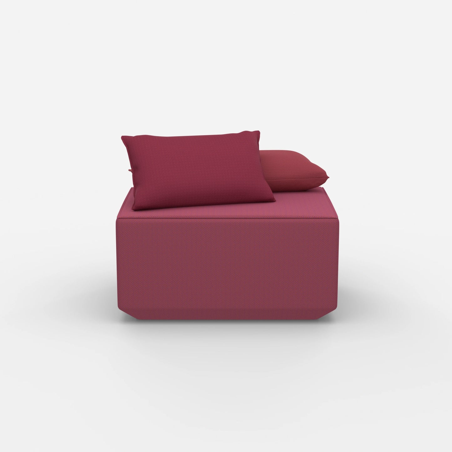 Pouf in rosa dal davanti