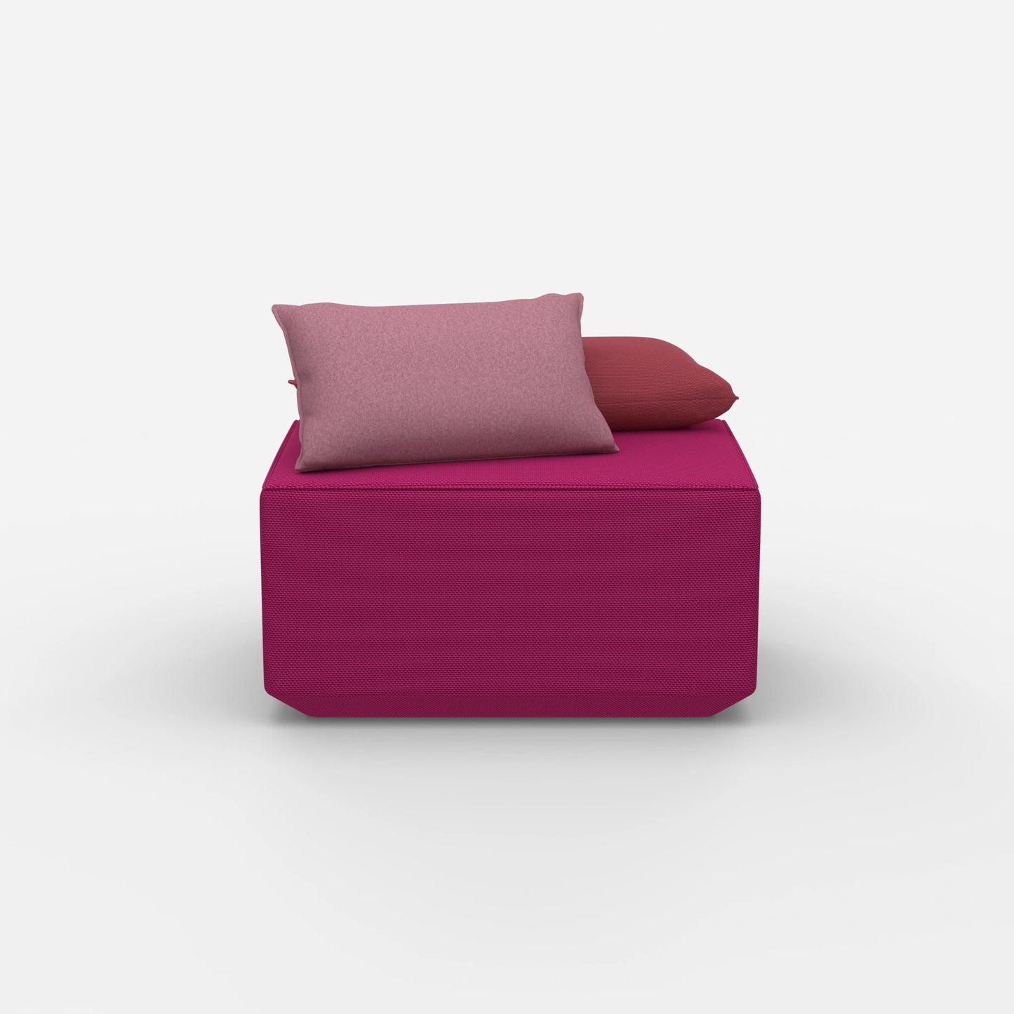 Pouf in rosa dal davanti