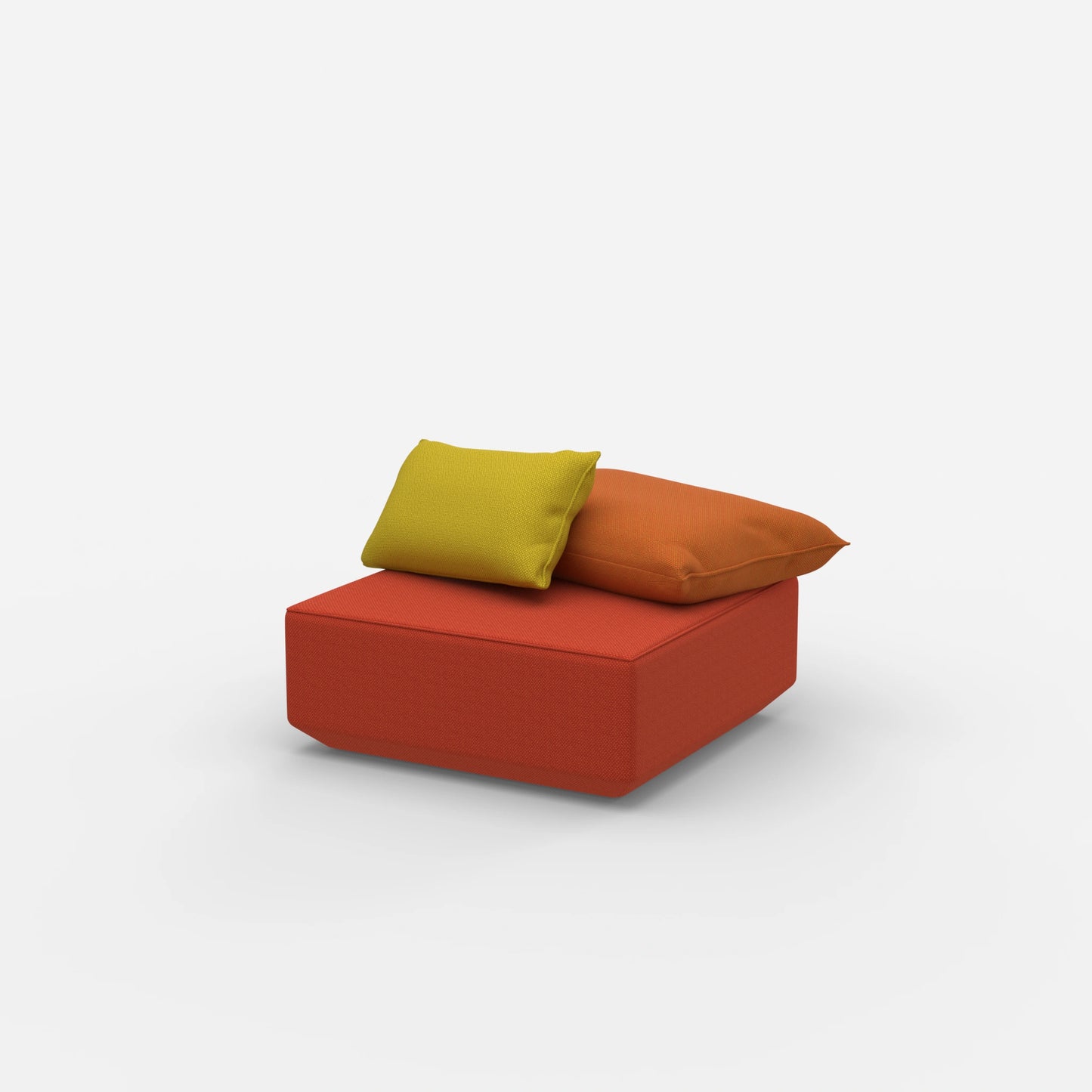 Pouf quadrato visto di lato