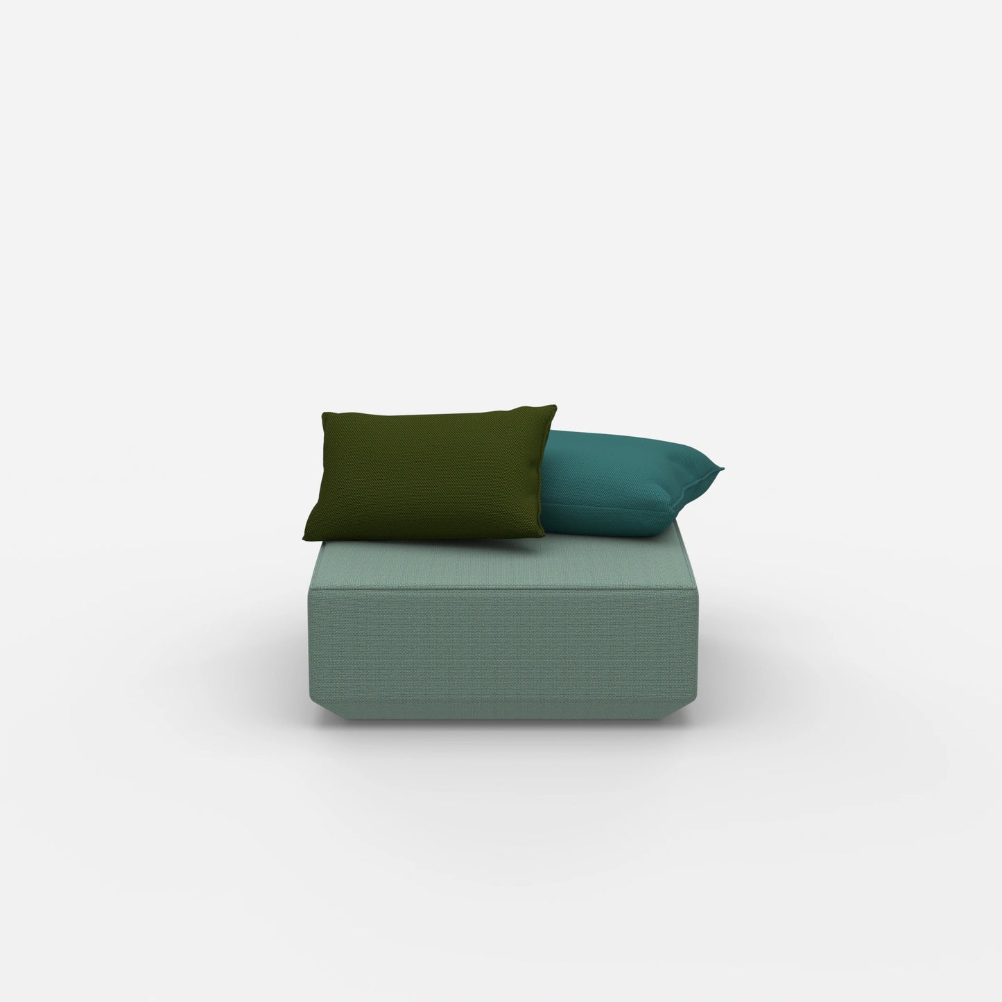 Pouf quadrato visto frontalmente