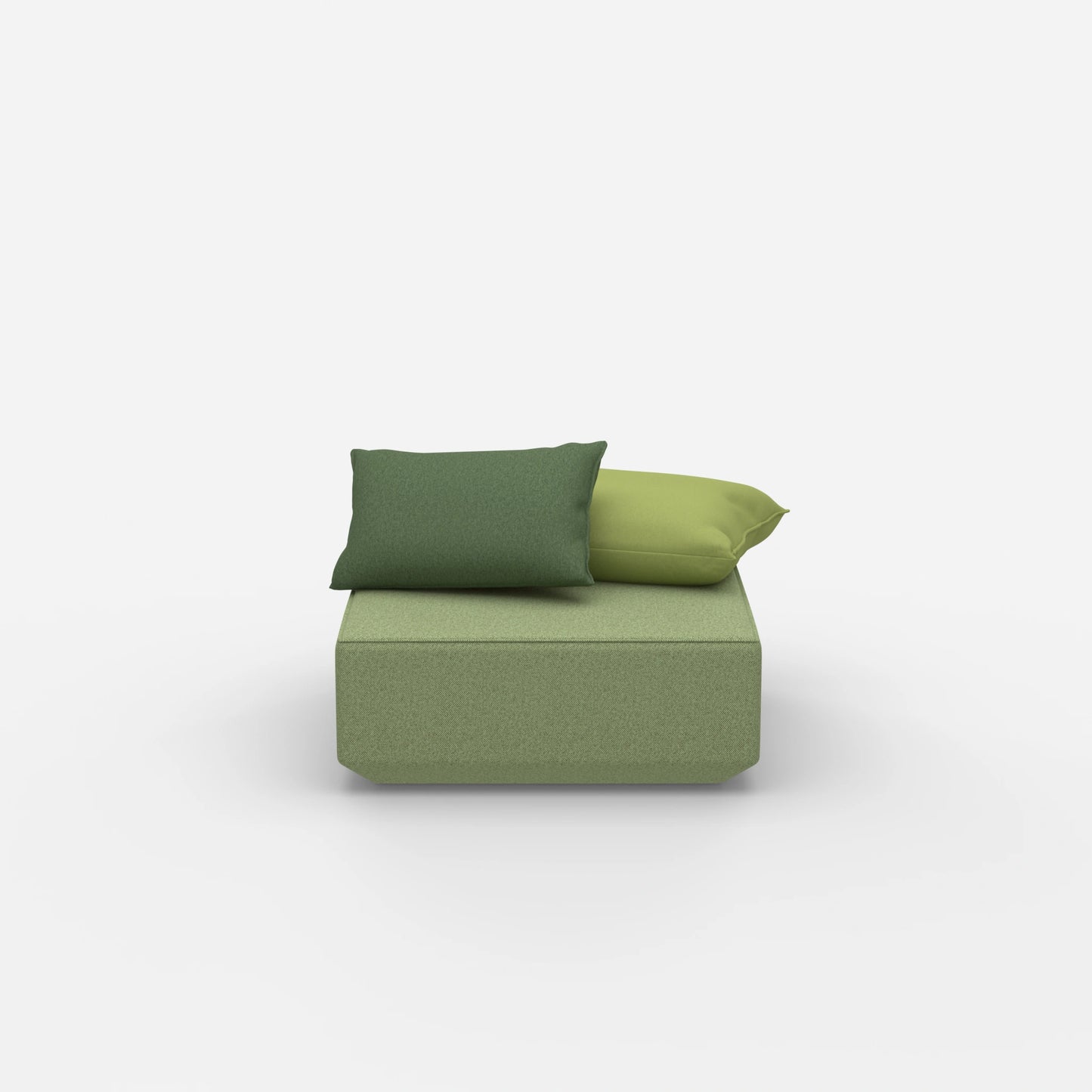 Pouf quadrato visto frontalmente