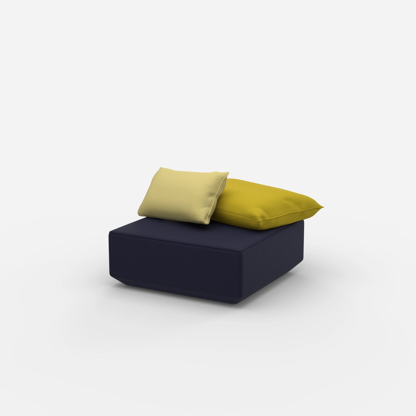 Pouf quadrato visto di lato