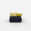 Pouf quadrato visto frontalmente