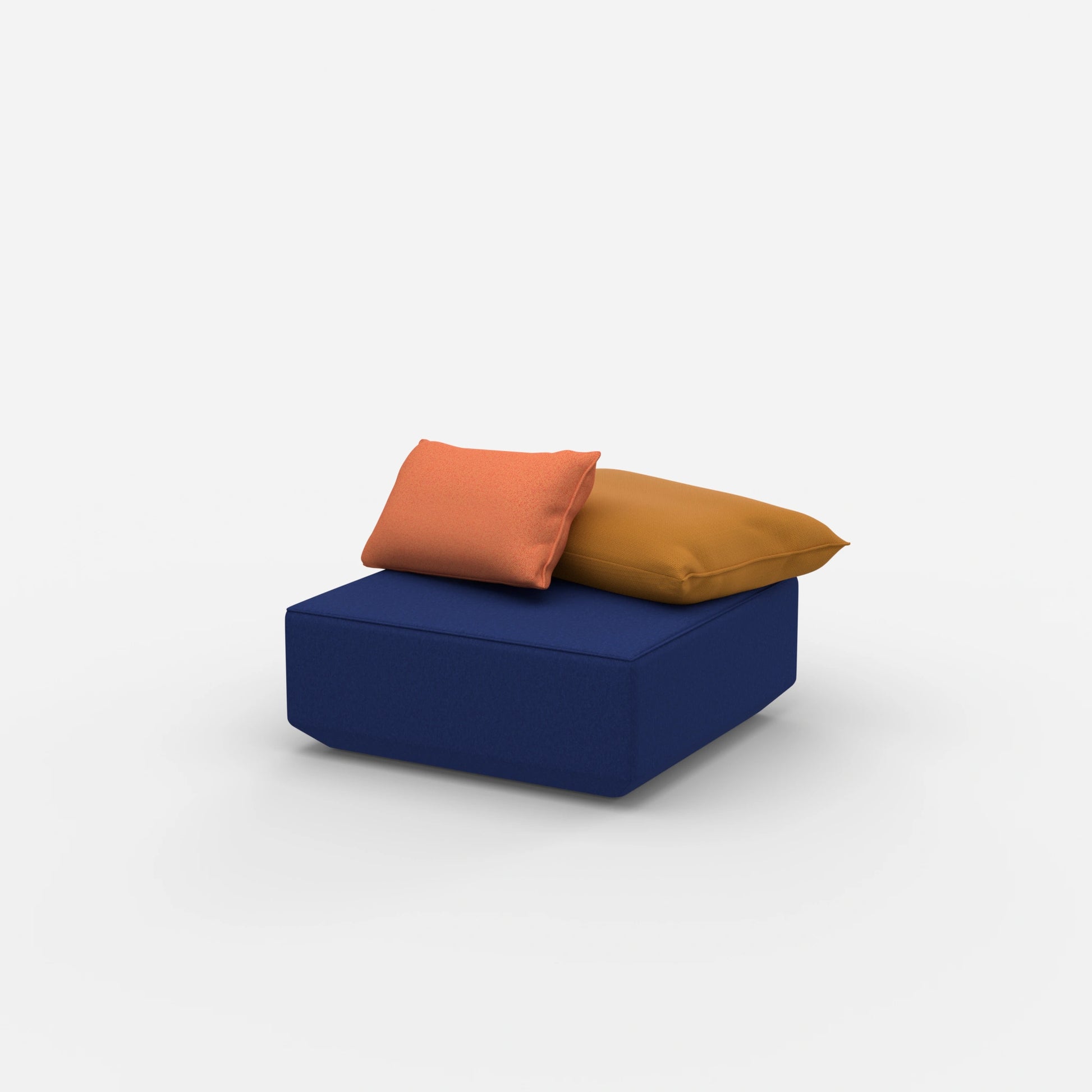 Pouf quadrato visto di lato