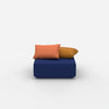 Pouf quadrato visto frontalmente