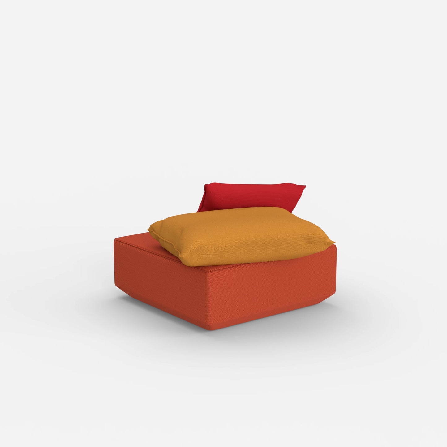 Pouf quadrato da dietro