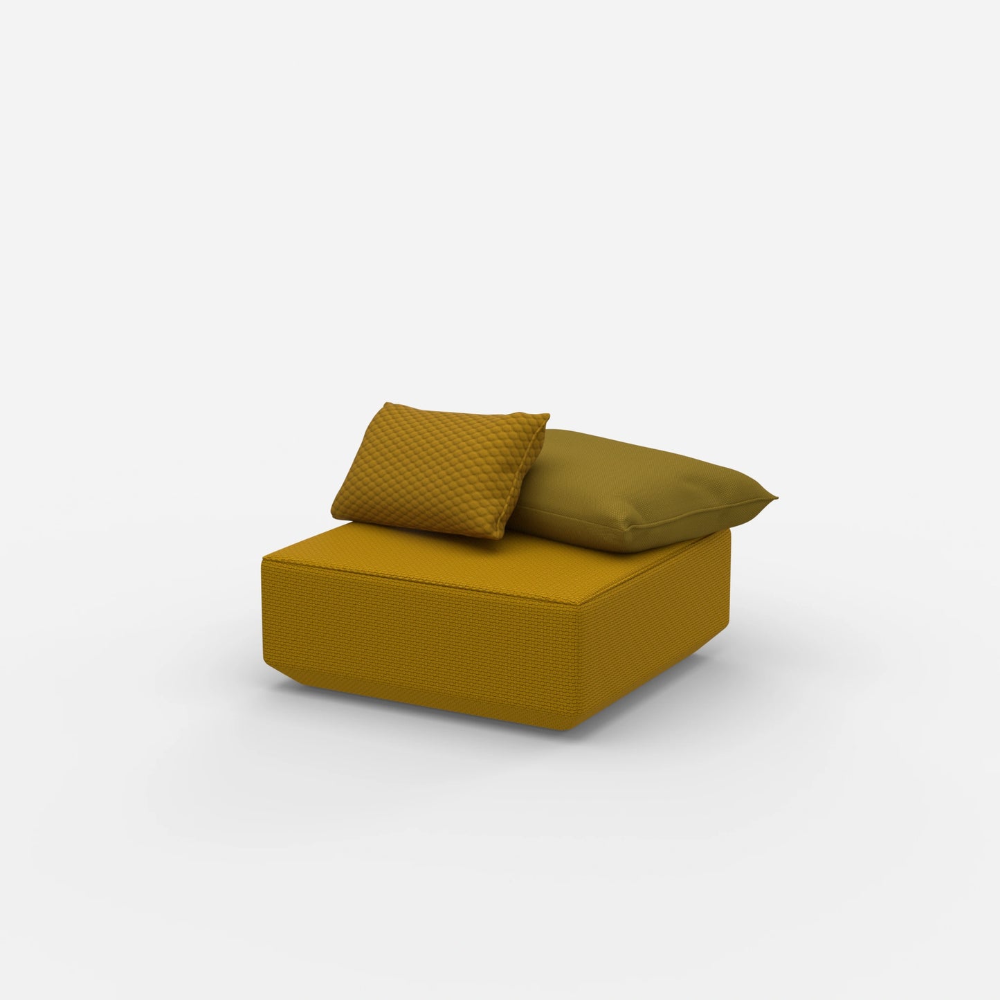 Pouf quadrato visto di lato