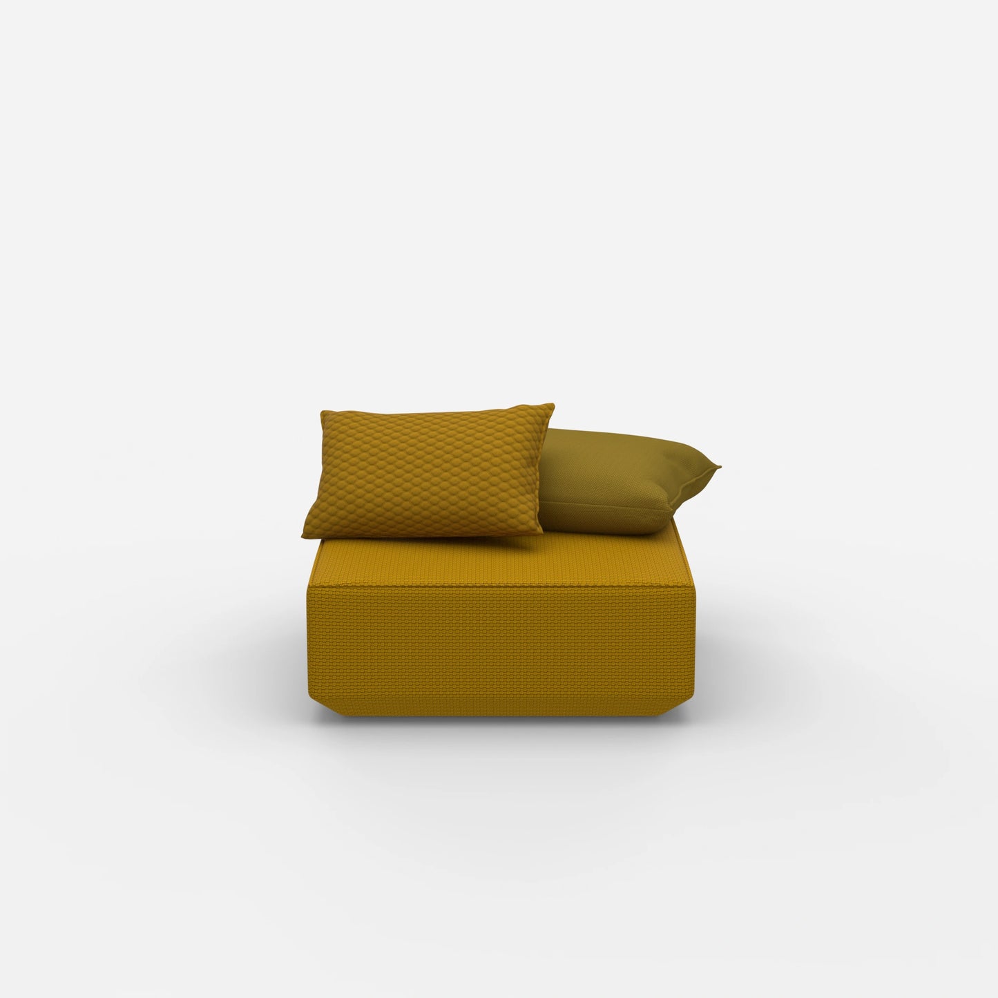 Pouf quadrato visto frontalmente