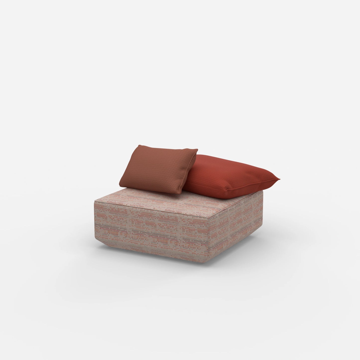 Pouf quadrato visto di lato