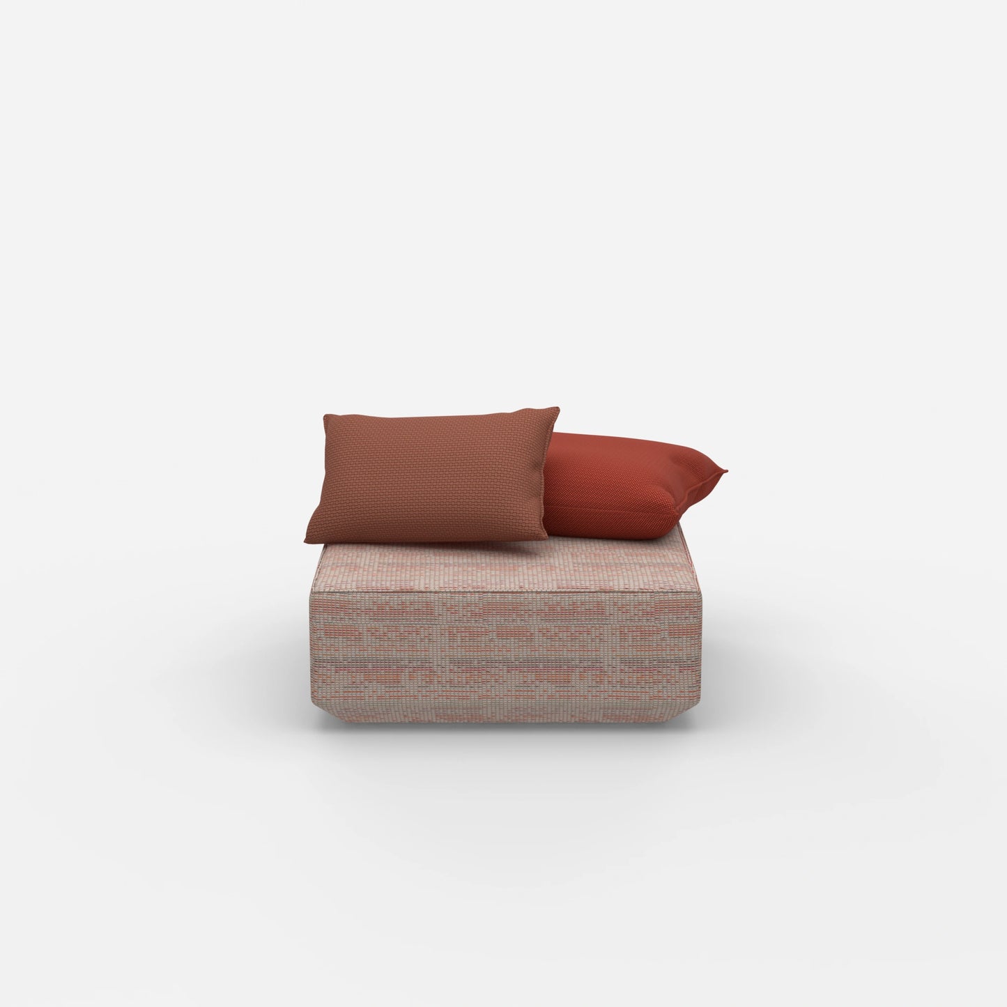 Pouf quadrato visto frontalmente