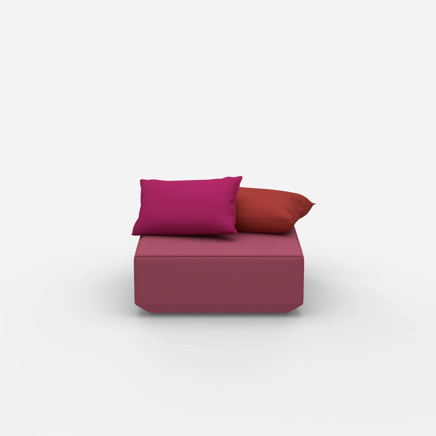Pouf quadrato visto frontalmente