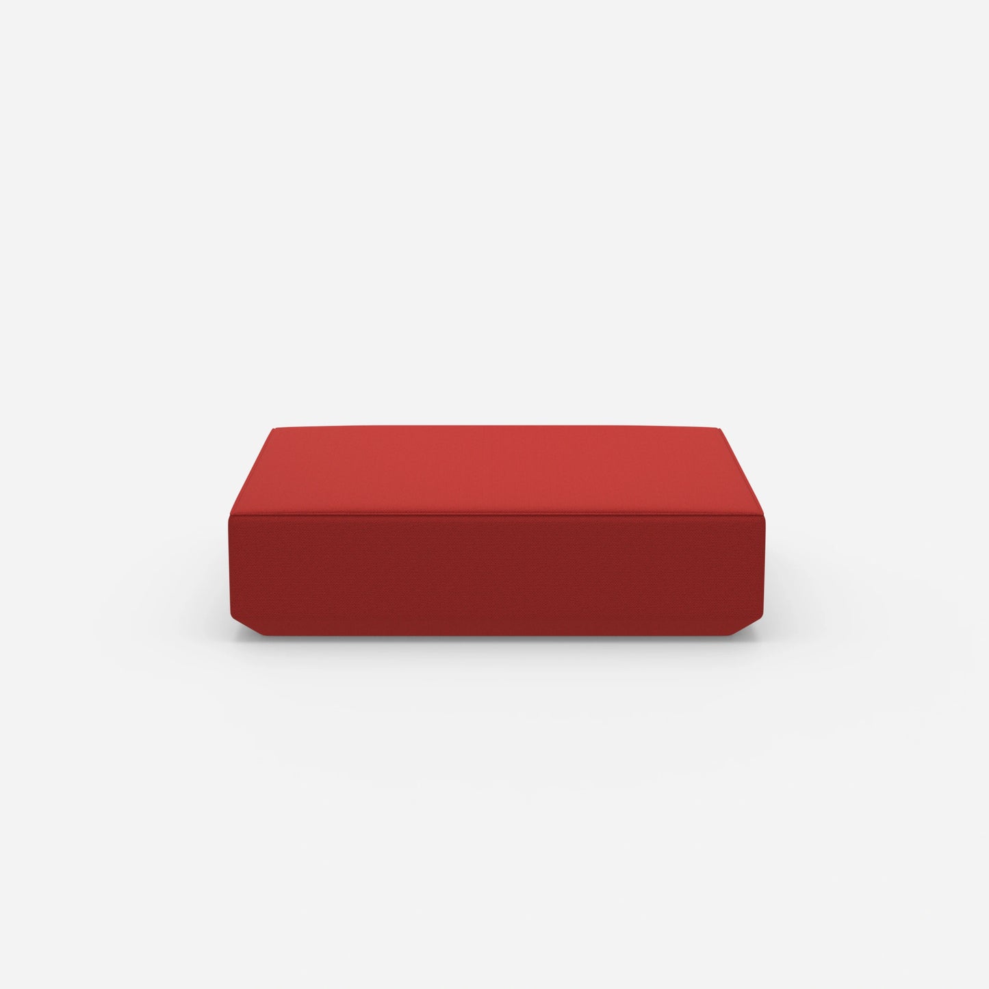 Il pouf rosso visto di fronte