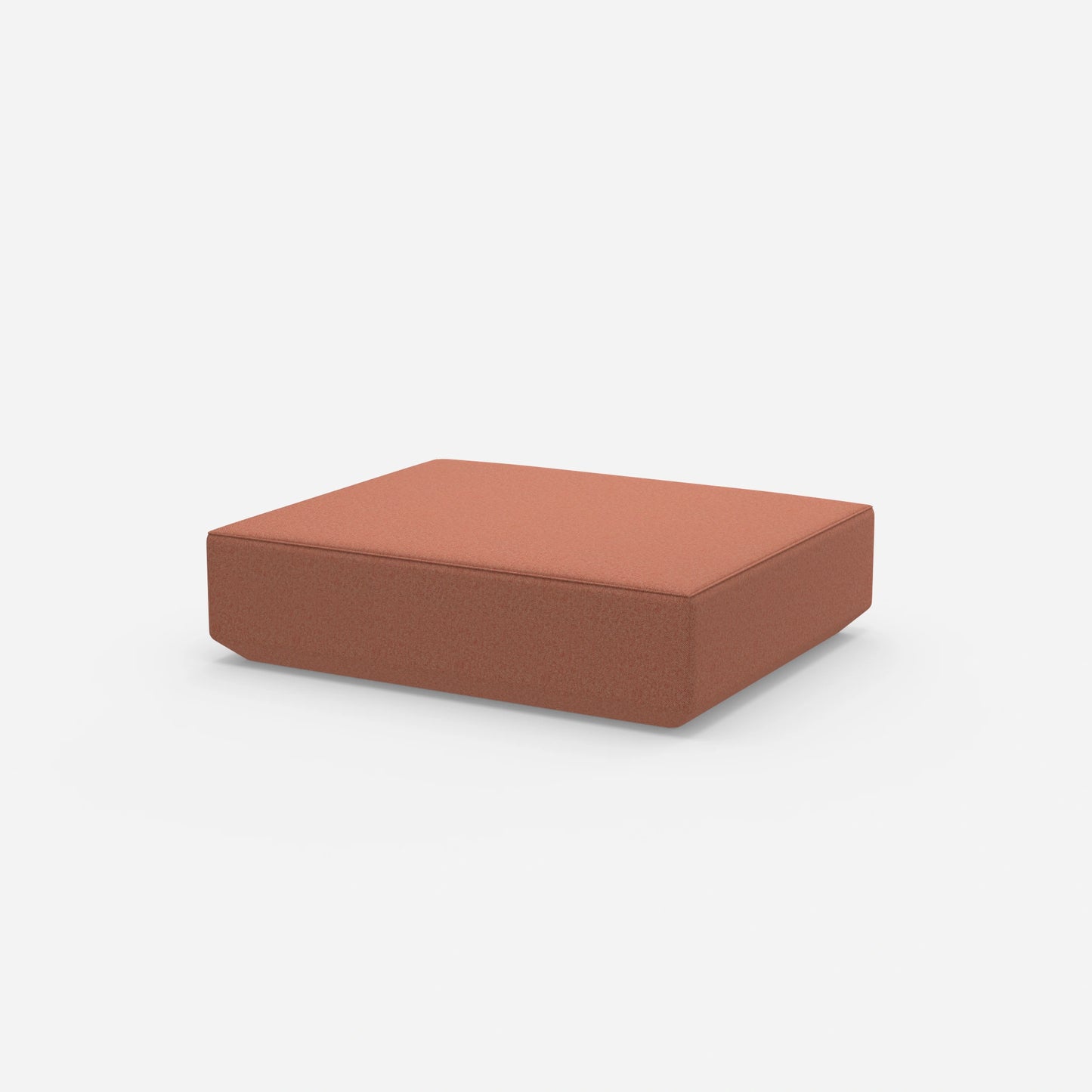 Pouf rosso visto di lato