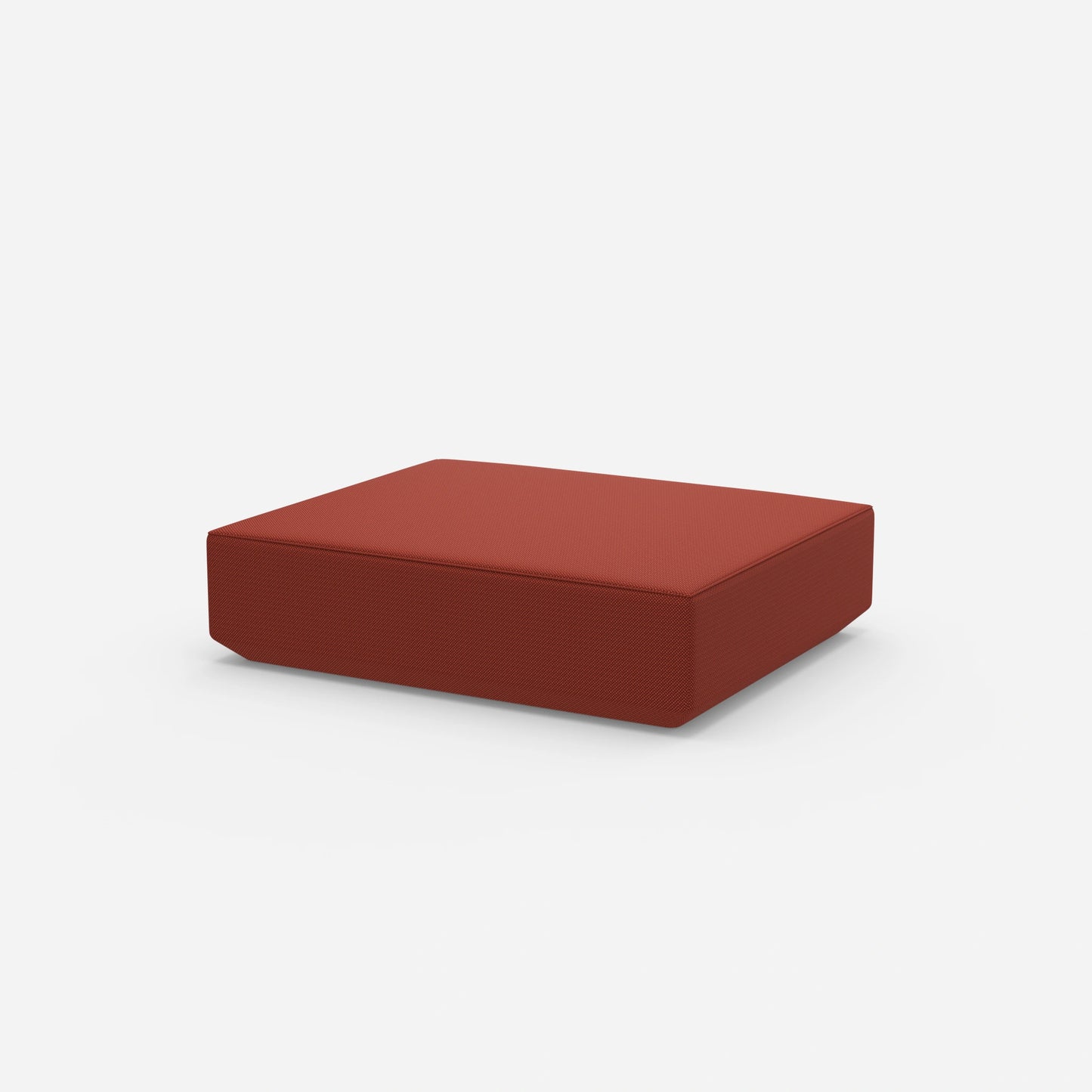 Pouf rosso visto di lato