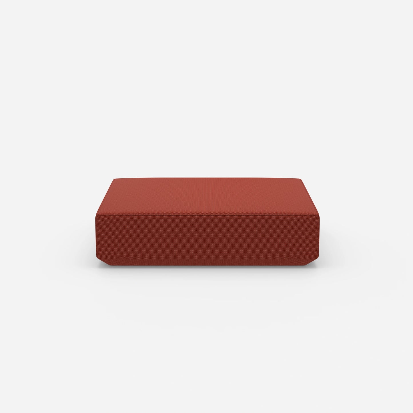 Il pouf rosso visto di fronte