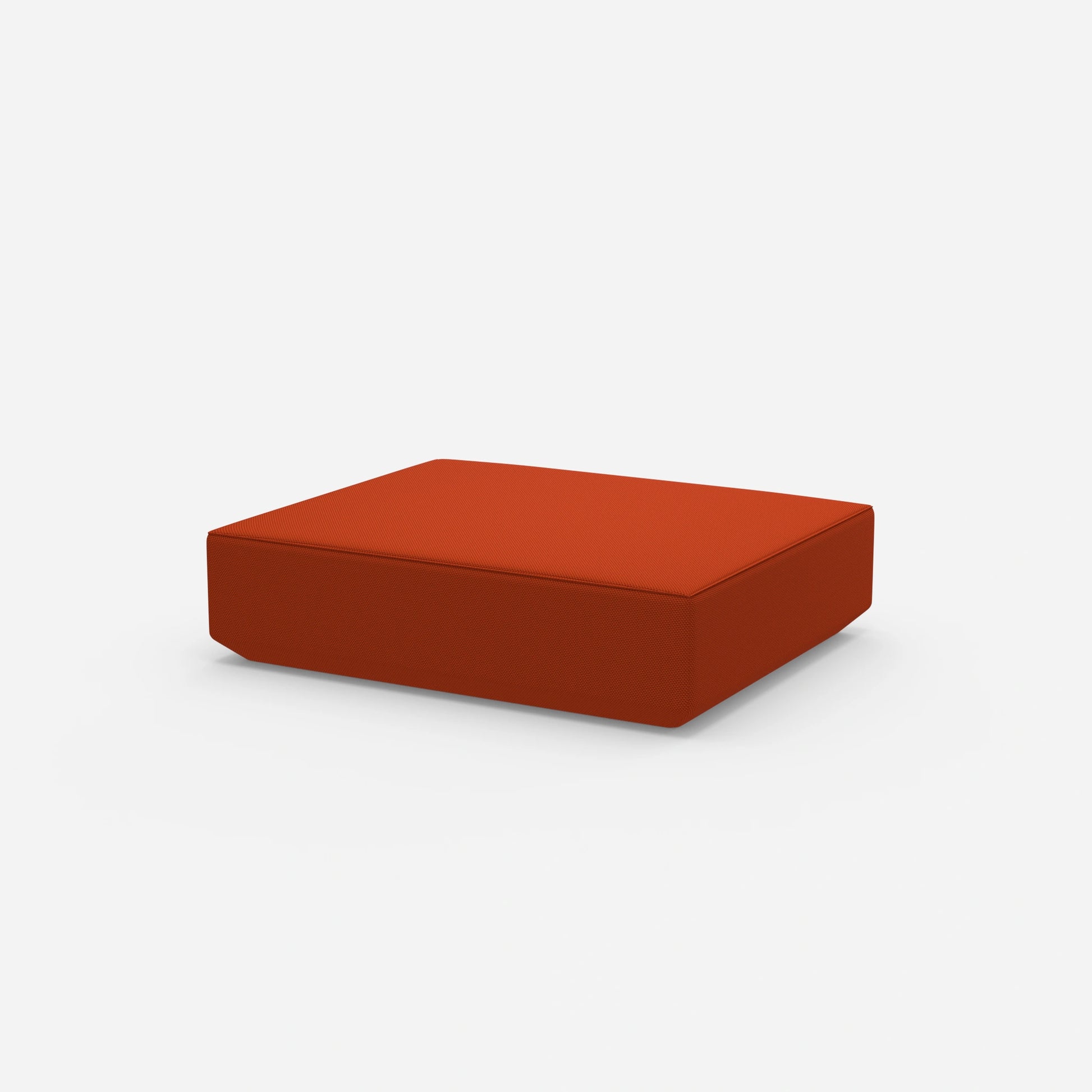 Pouf rosso visto di lato