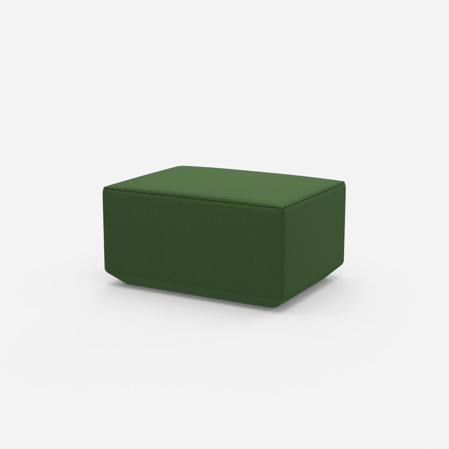 Pouf seduta verde visto di lato