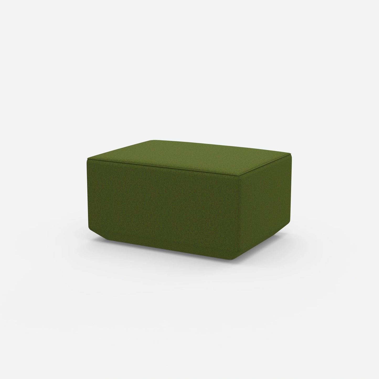 Pouf seduta verde visto di lato