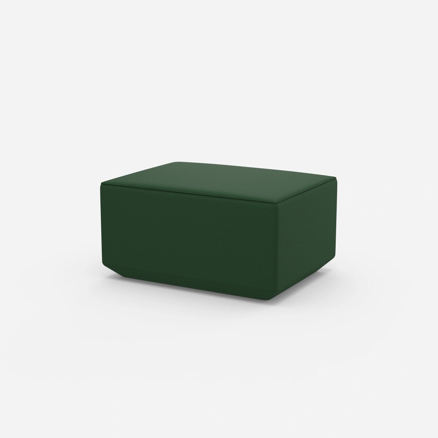 Pouf seduta verde visto di lato