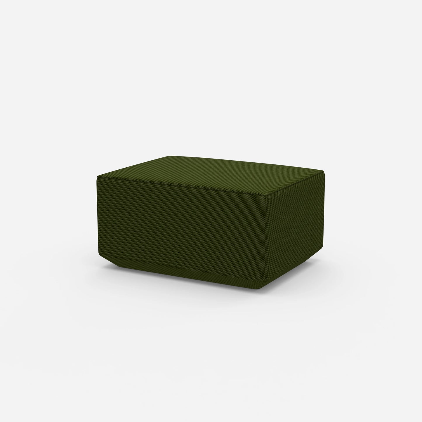 Pouf seduta verde visto di lato